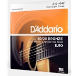 D'Addario EJ10 Extra Light gg 80/20 Bronze Guitar string set