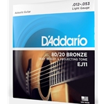 EJ11 D'Addario Acoustic Gtr String Set - Light Gg. (12-53)