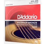 D'Addario Phosphor Bronze Guitar String Set EJ17 - Med. Gg.