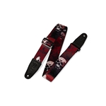 MPS2093 Levy's Blk/Rd Skull 2" Poly Strap