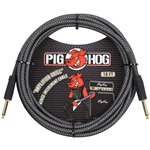 PCH10AG Pig Hog 10' Ins. Cable; Fabric, Blk/Gray