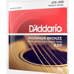 D'Addario Phosphor Bronze Guitar String Set EJ17 - Med. Gg.
