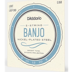 EJ60 D'Addario 5-String Light Banjo Strings