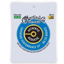 MA170 Martin Extra Light ".010 Acoustic Strings
